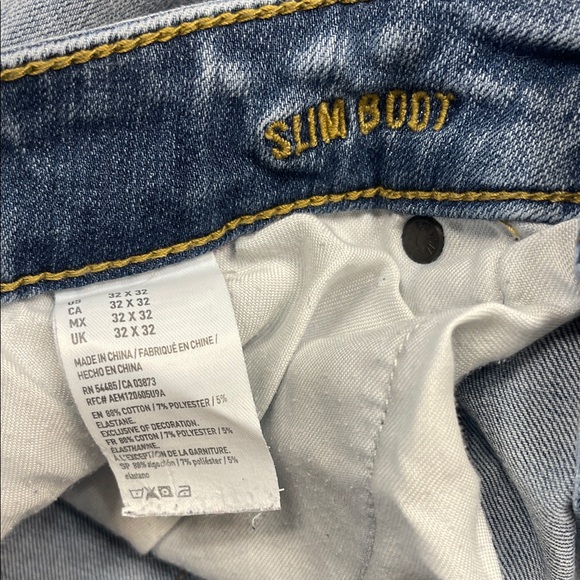 American Eagle men 32 x 32 Slim Boot Blue Jeans - Picture 4 of 4